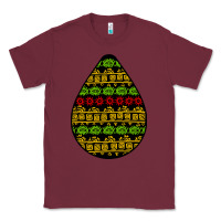 Burgundy african masks teardrop Classic Tee - BundleAndBundleShop