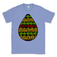 Colony Blue african masks teardrop Classic Tee - BundleAndBundleShop