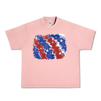 Salmon Patriotic tie dye background Urban Heavy Tee - CowGirlArtShop
