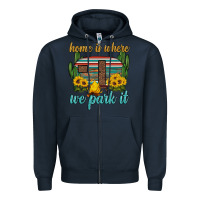 Navy home is where we park it Zipper Hoodie - Artiststas