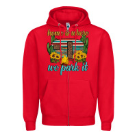 Red home is where we park it Zipper Hoodie - Artiststas