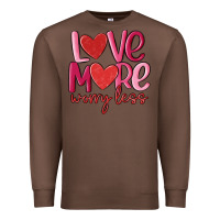 Chestnut love more worry less Premium Sweatshirt - MaliasSmallBusiness