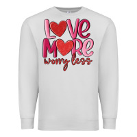 Dove Grey love more worry less Premium Sweatshirt - MaliasSmallBusiness