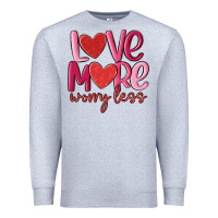 Heather Grey love more worry less Premium Sweatshirt - MaliasSmallBusiness