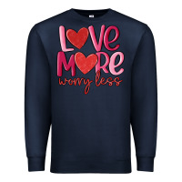 Navy love more worry less Premium Sweatshirt - MaliasSmallBusiness