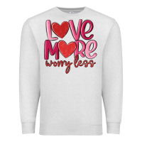 Oatmeal Heather love more worry less Premium Sweatshirt - MaliasSmallBusiness