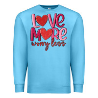 Ocean Blue love more worry less Premium Sweatshirt - MaliasSmallBusiness