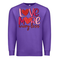 Purple love more worry less Premium Sweatshirt - MaliasSmallBusiness