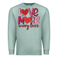 Seafoam love more worry less Premium Sweatshirt - MaliasSmallBusiness