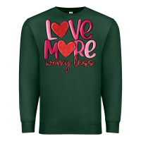 Sports Green love more worry less Premium Sweatshirt - MaliasSmallBusiness