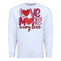 White love more worry less Premium Sweatshirt - MaliasSmallBusiness