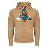 Vintage Camel blue dragon ocean waves and sun Vintage Hoodie - RanaPortraitStore
