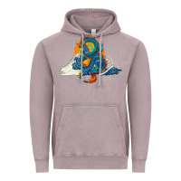 Vintage Zinc blue dragon ocean waves and sun Vintage Hoodie - RanaPortraitStore