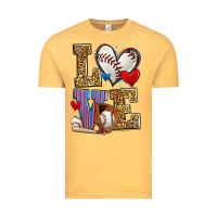 Vintage Mustard love baseball Vintage Tee - Zillion Design Studio