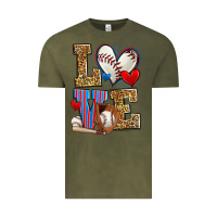 Vintage Olive love baseball Vintage Tee - Zillion Design Studio