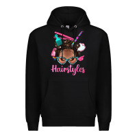 Black Afro Bantu Knots Hairstyles Messy Bun With Clasp Bbs Premium Hoodie - BundleAndBundleShop
