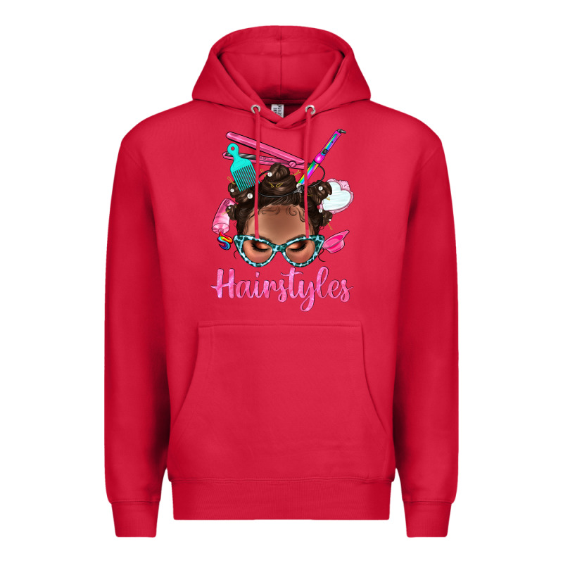 Afro Bantu Knots Hairstyles Messy Bun With Clasp Bbs Premium Hoodie by BundleAndBundleShop | Teevron
