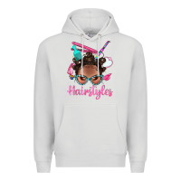 Dove Grey Afro Bantu Knots Hairstyles Messy Bun With Clasp Bbs Premium Hoodie - BundleAndBundleShop