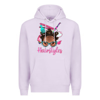 Lilac Afro Bantu Knots Hairstyles Messy Bun With Clasp Bbs Premium Hoodie - BundleAndBundleShop