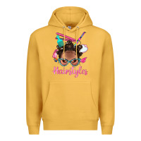 Mustard Afro Bantu Knots Hairstyles Messy Bun With Clasp Bbs Premium Hoodie - BundleAndBundleShop