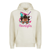 Oatmeal Heather Afro Bantu Knots Hairstyles Messy Bun With Clasp Bbs Premium Hoodie - BundleAndBundleShop