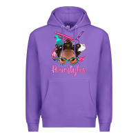 Purple Afro Bantu Knots Hairstyles Messy Bun With Clasp Bbs Premium Hoodie - BundleAndBundleShop
