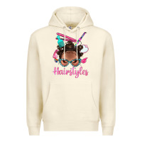 Sandshell Afro Bantu Knots Hairstyles Messy Bun With Clasp Bbs Premium Hoodie - BundleAndBundleShop