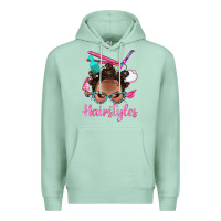 Seafoam Afro Bantu Knots Hairstyles Messy Bun With Clasp Bbs Premium Hoodie - BundleAndBundleShop