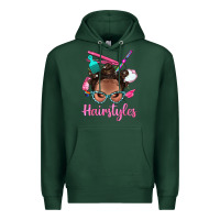 Sports Green Afro Bantu Knots Hairstyles Messy Bun With Clasp Bbs Premium Hoodie - BundleAndBundleShop
