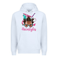 White Afro Bantu Knots Hairstyles Messy Bun With Clasp Bbs Premium Hoodie - BundleAndBundleShop