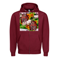Burgundy Mama And Baby Pig Zipper Hoodie - BundleAndBundleShop