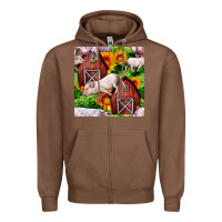 Chestnut Mama And Baby Pig Zipper Hoodie - BundleAndBundleShop
