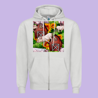 Mama And Baby Pig Zipper Hoodie Designed By Bundleandbundleshop