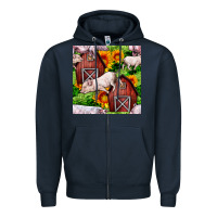 Navy Mama And Baby Pig Zipper Hoodie - BundleAndBundleShop