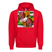 Red Mama And Baby Pig Zipper Hoodie - BundleAndBundleShop