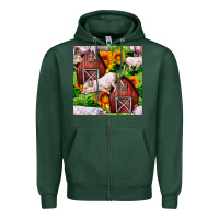 Sports Green Mama And Baby Pig Zipper Hoodie - BundleAndBundleShop