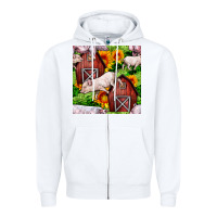 White Mama And Baby Pig Zipper Hoodie - BundleAndBundleShop