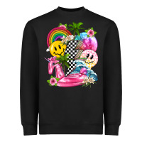Summer Smile Face And Beach Vibes With Rainbow Tbw Heavyweight Sweatshirt | Teevron