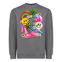 Storm summer smile face and beach vibes with rainbow tbw Heavyweight Sweatshirt - texasbilliewilder
