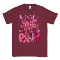 Burgundy in october we wear pink dinosaur Classic Tee - JahusDesignShop
