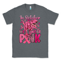 Charcoal Heather in october we wear pink dinosaur Classic Tee - JahusDesignShop