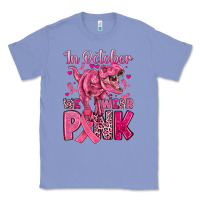 Colony Blue in october we wear pink dinosaur Classic Tee - JahusDesignShop