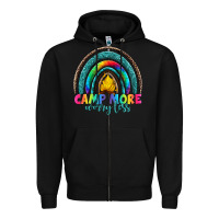 Black camp more worry less Zipper Hoodie - Artiststas