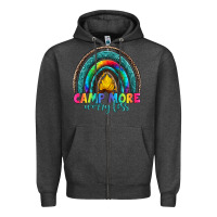 Charcoal Heather camp more worry less Zipper Hoodie - Artiststas