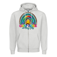 Dove Grey camp more worry less Zipper Hoodie - Artiststas