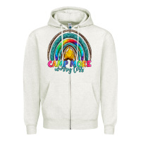 Oatmeal Heather camp more worry less Zipper Hoodie - Artiststas