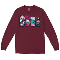 Burgundy racing coffee cups Long Sleeve Tee - JahusDesignShop