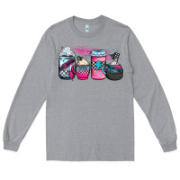 Heather Grey racing coffee cups Long Sleeve Tee - JahusDesignShop