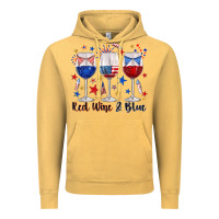 Vintage Mustard red wine and blue wine glasses Vintage Hoodie - texasbilliewilder