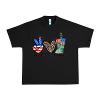 Black Peace love america 4th of july Urban Heavy Tee - CowGirlArtShop